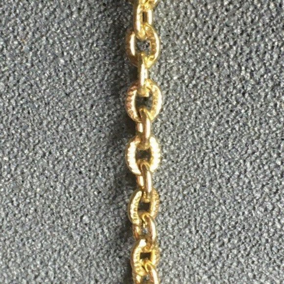 Flowers Bib Statement Necklace Orange Rhinestone Gold Chain Wire Detailed Retro - Picture 7 of 9